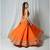 orange embroidered cotton Lehenga