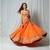 orange embroidered cotton Lehenga