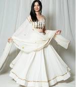 White Mirror-Work Lehenga Choli Set