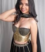 black embroidered cotton Lehenga set