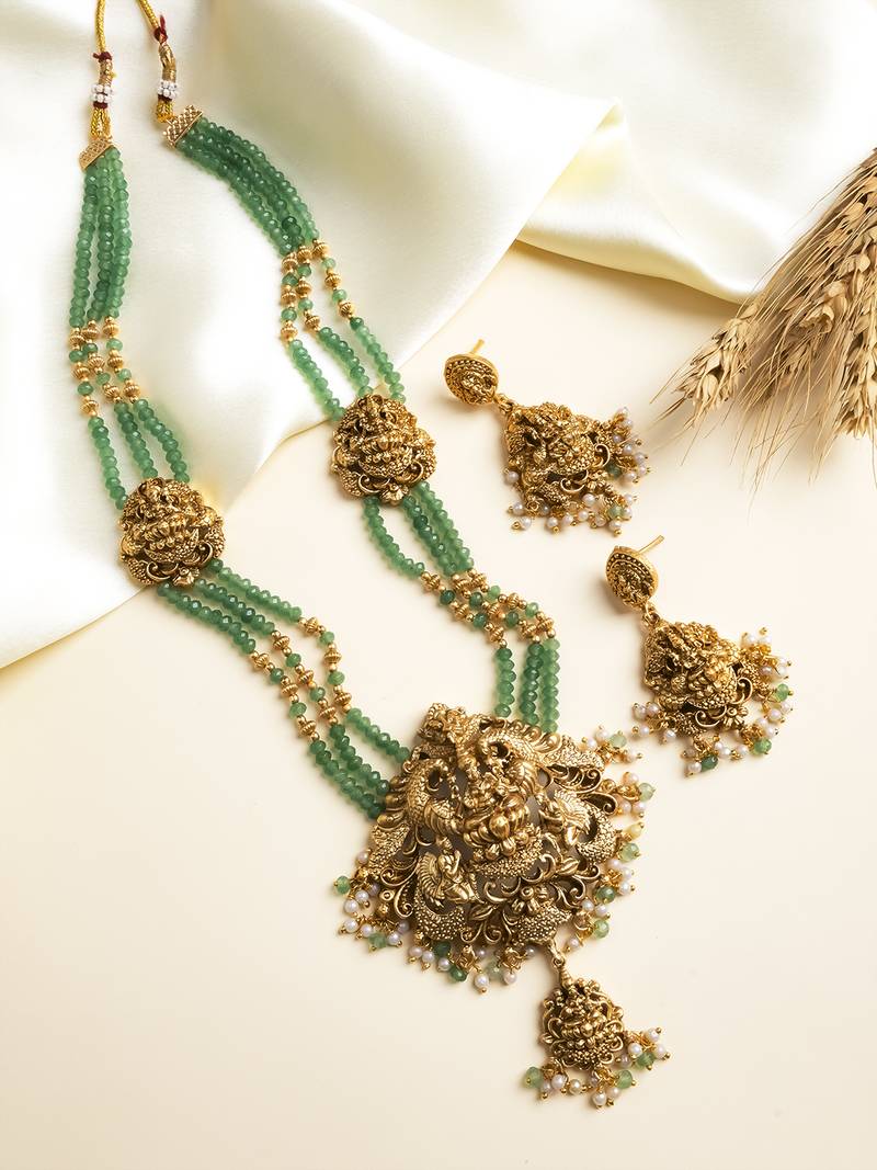 Traditional goddess turquoise haram set