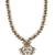 Gold plated ad studded leaf style attigai necklace set