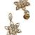 Gold plated ad studded leaf style attigai necklace set