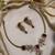 Ruby red ad pearl flower necklace set
