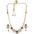 Ruby red ad pearl flower necklace set
