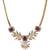 Ruby red ad pearl flower necklace set