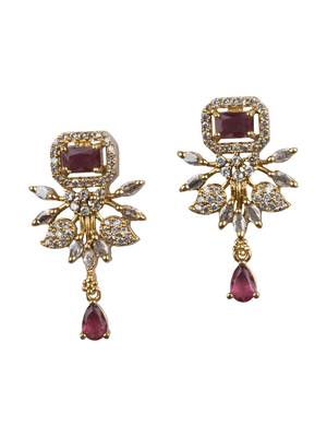 Ruby red ad pearl flower necklace set 4