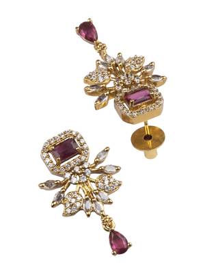 Ruby red ad pearl flower necklace set 5