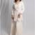 White embroidered net co ord set