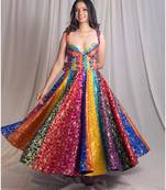 Multicolor printed silk dress