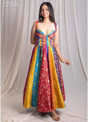 Multicolor printed silk dress 2