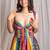 Multicolor printed silk dress