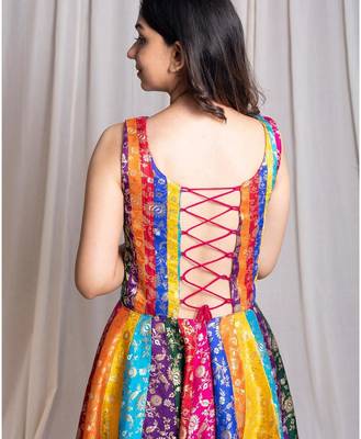 Multicolor printed silk dress 4