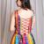 Multicolor printed silk dress