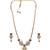 Ruby multicolor ad pearl flower necklace set