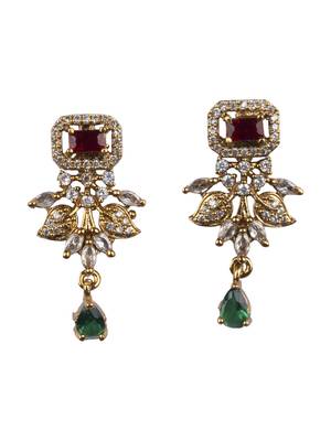 Ruby multicolor ad pearl flower necklace set 4