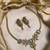 Ruby turquoise ad pearl flower necklace set