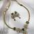 Ruby green ad pearl flower necklace set