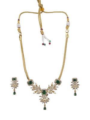 Ruby green ad pearl flower necklace set 2