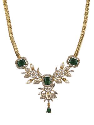 Ruby green ad pearl flower necklace set 3