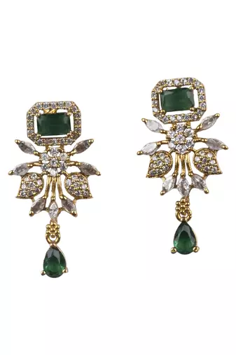 Ruby green ad pearl flower necklace set