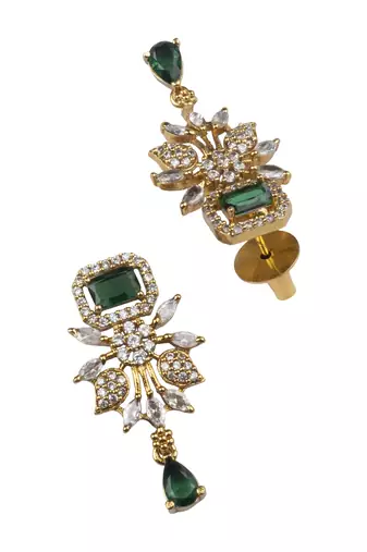 Ruby green ad pearl flower necklace set