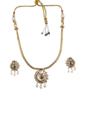 Ruby ad peacock pendant with earrings 2