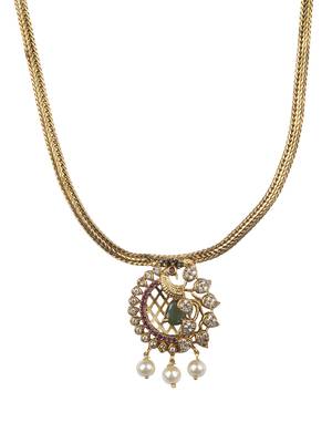 Ruby ad peacock pendant with earrings 3