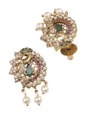 Ruby ad peacock pendant with earrings 5