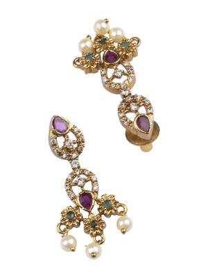   matte finish multicolor ad necklace with pearl hangings 5