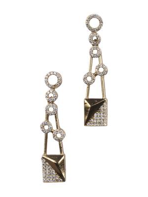 Gold plated ad stone symmetrical necklace set 4