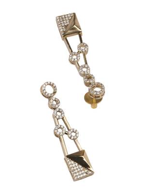 Gold plated ad stone symmetrical necklace set 5