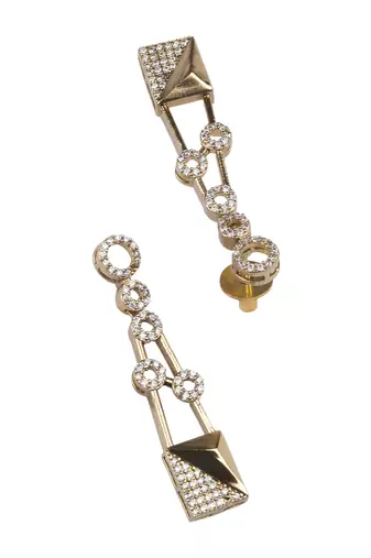 Gold plated ad stone symmetrical necklace set