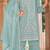 Sky embroidered organza semi-stitched palazzo style salwar suit
