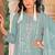 Sky embroidered organza semi-stitched palazzo style salwar suit