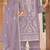 Purple embroidered organza semi-stitched palazzo style salwar suit