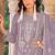 Purple embroidered organza semi-stitched palazzo style salwar suit