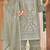 Green embroidered organza semi-stitched palazzo style salwar suit