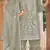 Green embroidered organza stitched palazzo style salwar suit