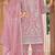Pink embroidered organza semi-stitched palazzo style salwar suit