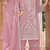Pink embroidered organza stitched palazzo style salwar suit