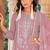 Pink embroidered organza semi-stitched palazzo style salwar suit