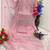 Pink embroidered organza semi-stitched palazzo style salwar suit