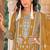 Yellow embroidered organza semi-stitched palazzo style salwar suit