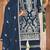 Blue embroidered organza semi-stitched palazzo style salwar suit
