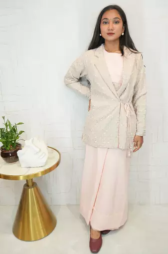 Indo- western palazzo set with jacket