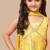 Yellow Floral Print Girl's Alia style Sharara Georgette Salwar Suit for kids