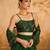 Green Georgette Printed cape Set