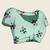 Sky blue chinon printed saree with floral & peacock design, party wear saree with blouse