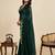 Green georgette printed saree with fancy pallu and stylish blouse – party & casual wear